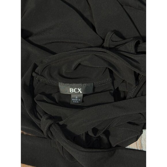 BCX Womens Size S Black Ruffle Front Halter Neck Elegant Chic Party Dress - Picture 6 of 10